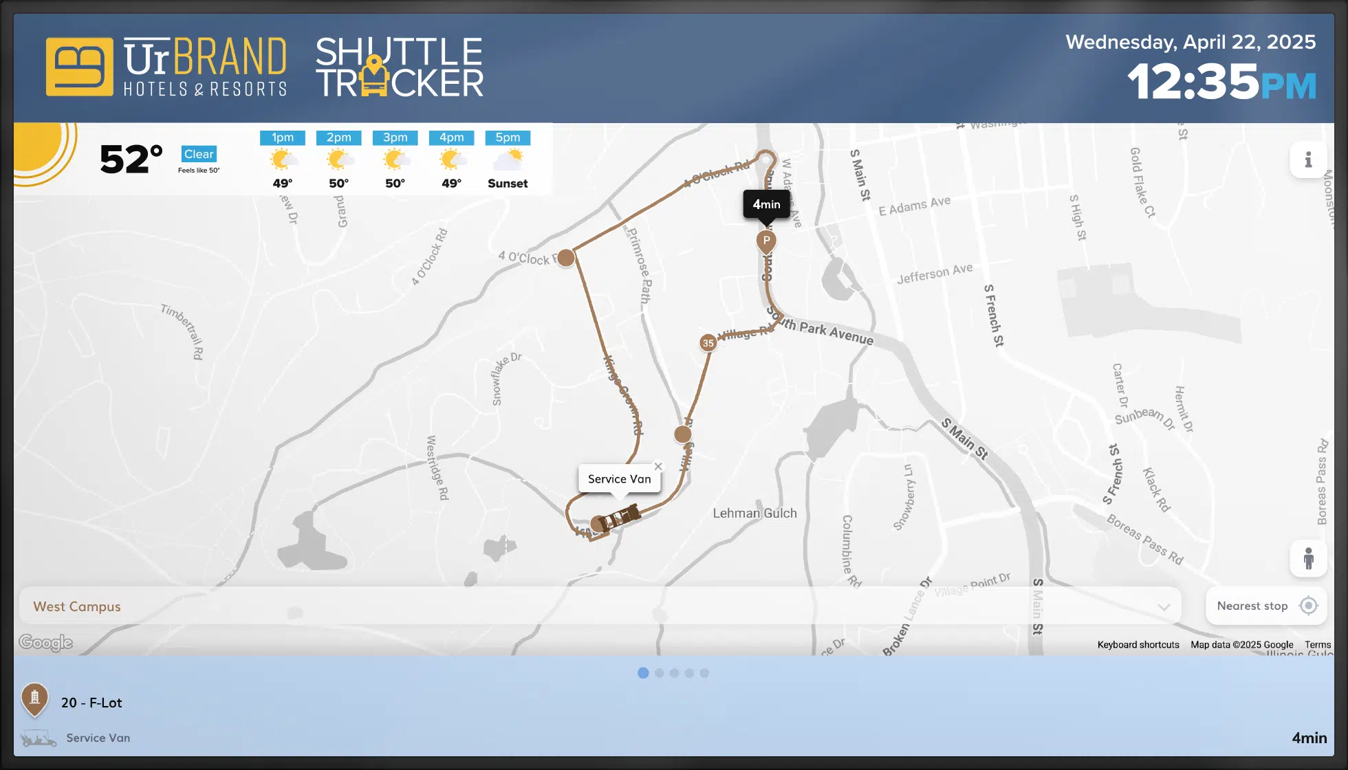 Hotel Hub Shuttle Tracker in Frame Horizontal (1) Shuttle Tracker